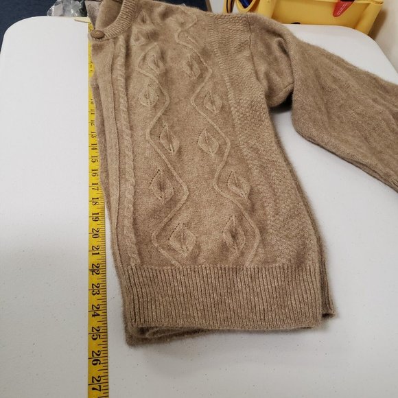 Countrytime New Zealand Womens Possum Fur Cardigan Size M Beige Button Front - Picture 7 of 11